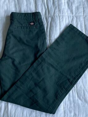 Dickies Adjustable Waist Dark Forest Green Work Pants - 16/18